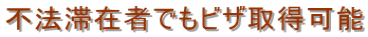 不法滞在者でもビザ取得可能